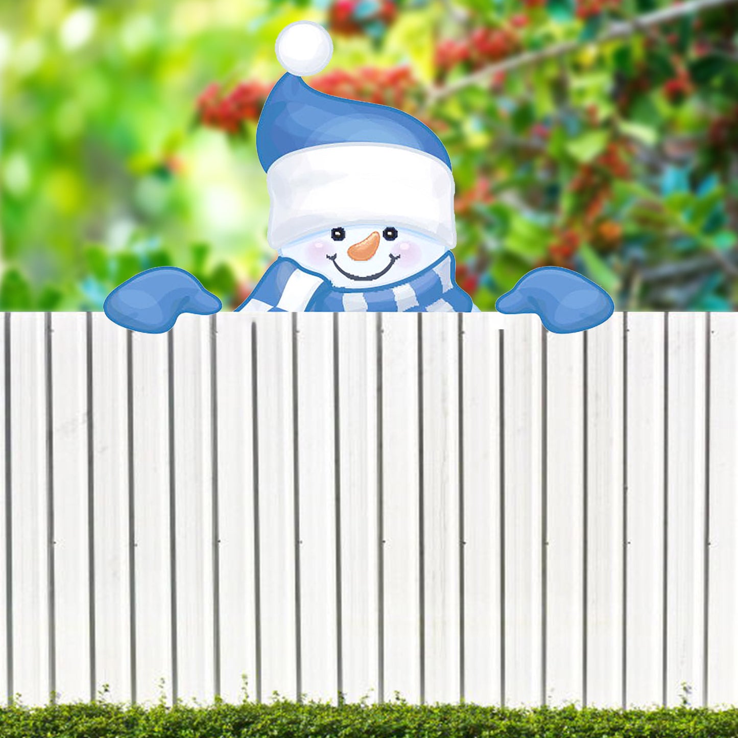 Christmas Themed Fence Garden Top Decoration