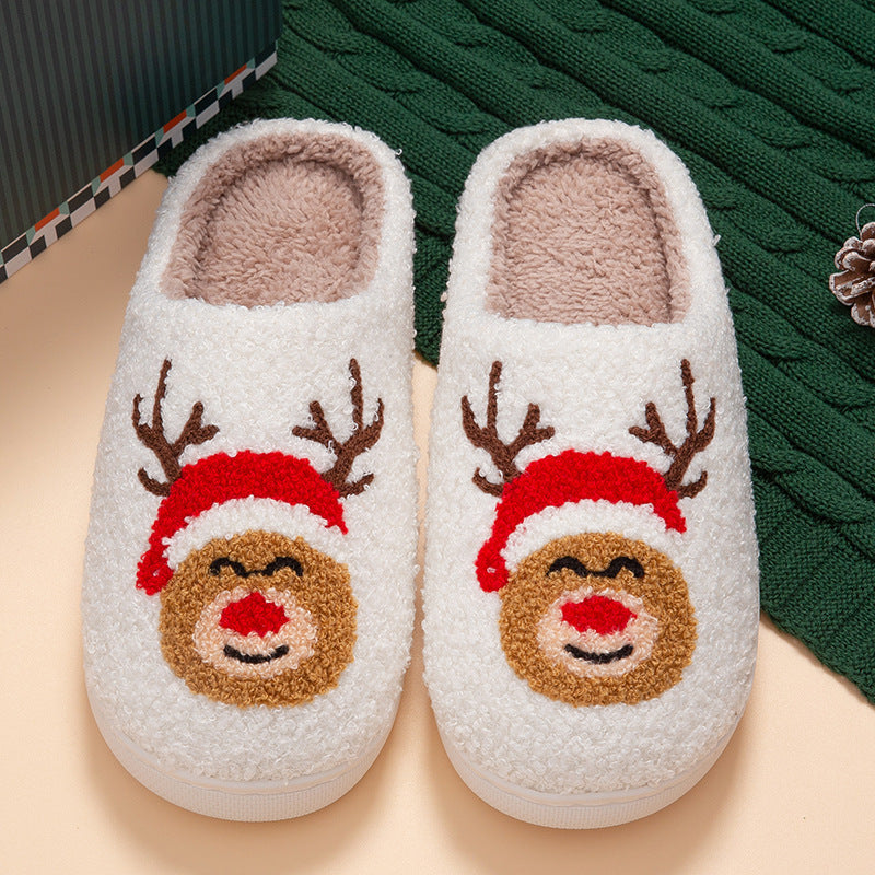 Christmas Home Slippers Indoor Soft Bottom Mute Warm