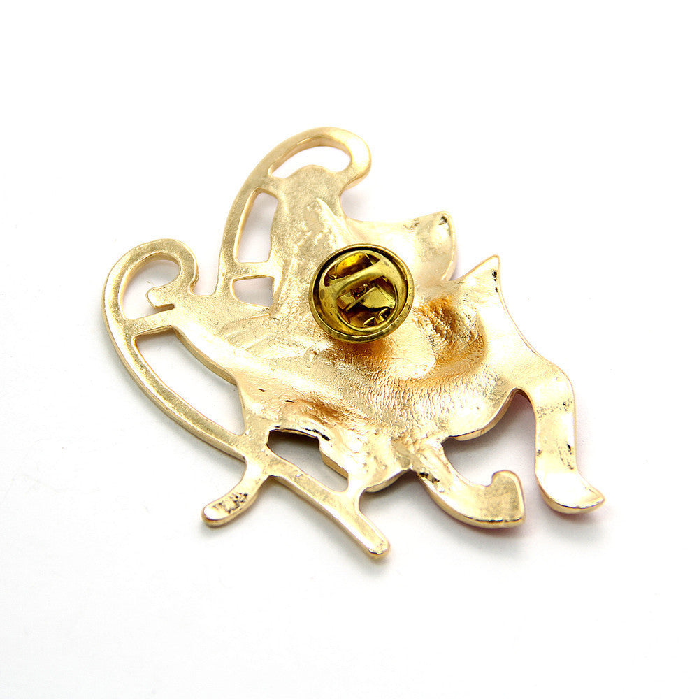 Christmas theme golden christmas skate brooch