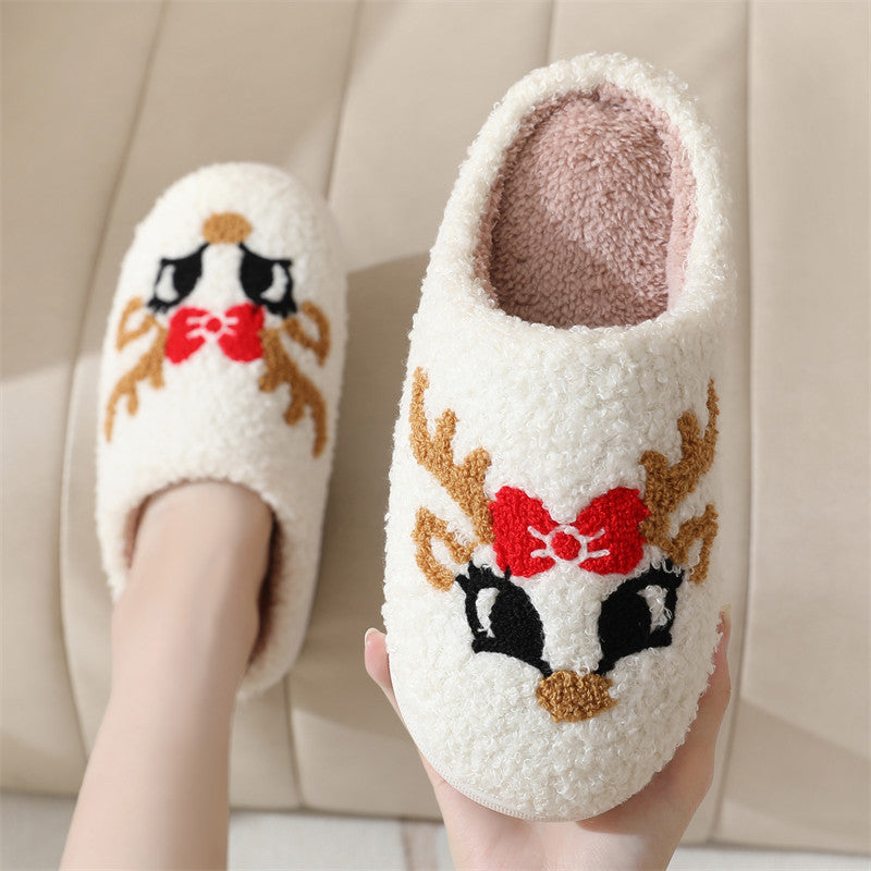 Christmas Deer Slippers Women's Home Indoor Non-slip