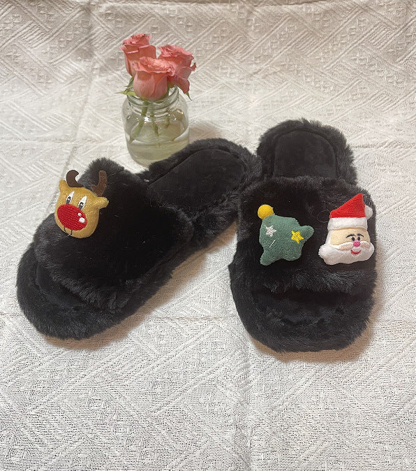 Cross-border New Arrival White Christmas Funny Slippers Home Slippers