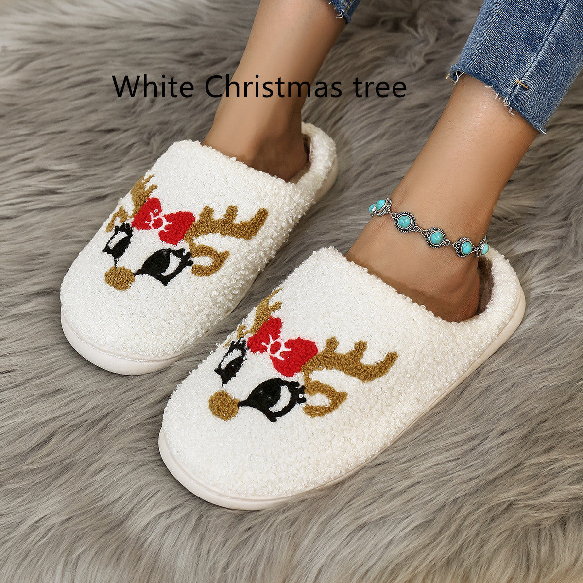 Christmas Home Slippers Indoor Soft Bottom Mute Warm