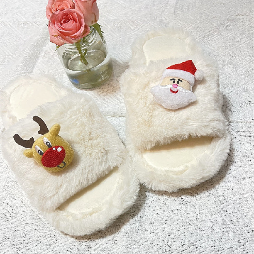 Cross-border New Arrival White Christmas Funny Slippers Home Slippers