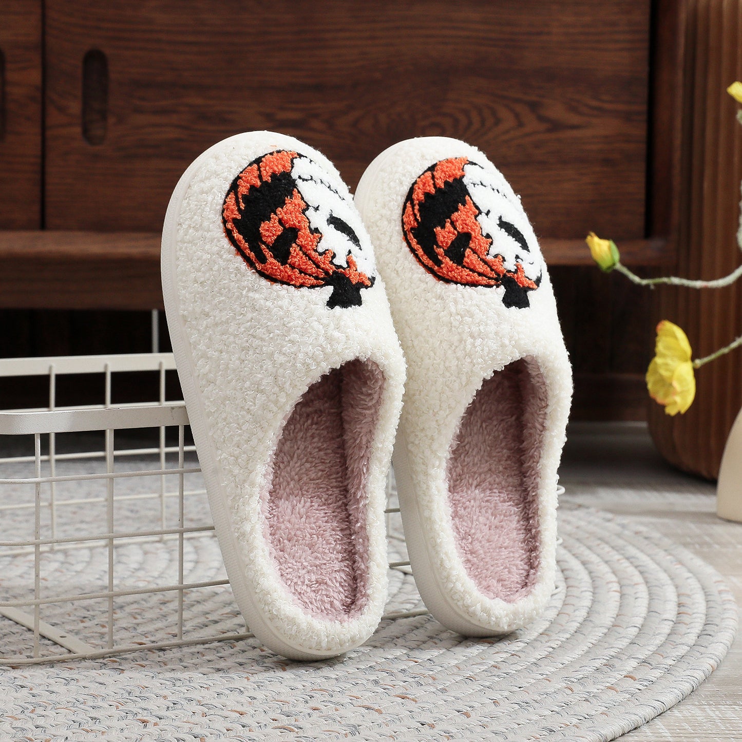 Comfortable The Nightmare Before Christmas Embroidery Cotton Slippers